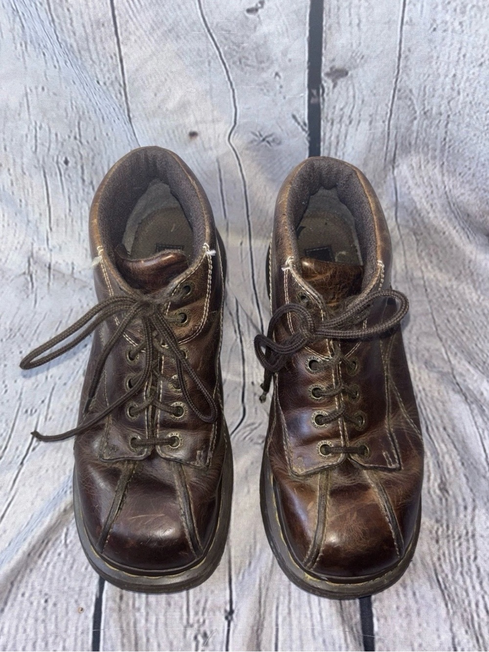 Doc Martens Y2K Daisy Flower Power Leather Chunky  Platform Ankle Boot US Sz 10